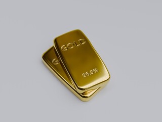 3d rendered gold bar 96.5 percent
