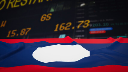 The Laos flag for Business background concept 3d rendering.