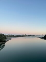 sunset over the river