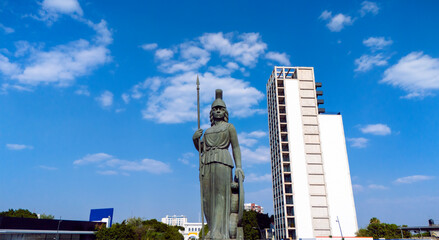 Aerial View of La Minerva Monument in Guadalajara, Mexico, an Iconic Landmark at the Center of a...