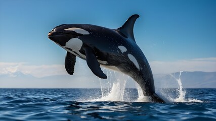 Fototapeta premium dolphin jumping out of water