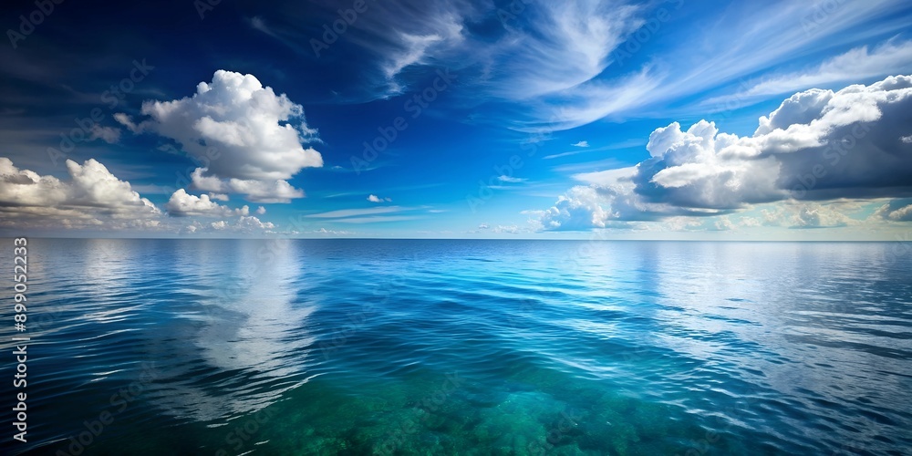 Poster a landscape where the boundary between the sky and the sea is ambiguous ai-created content