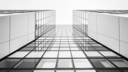 Obraz premium architecture interior, focus on modern architecture, abstract architectural background, building facade, black and white building