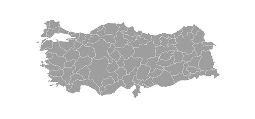 Obraz premium Turkey administrative map. states map of Türkiye with color, blank Map, empty map of Turkey