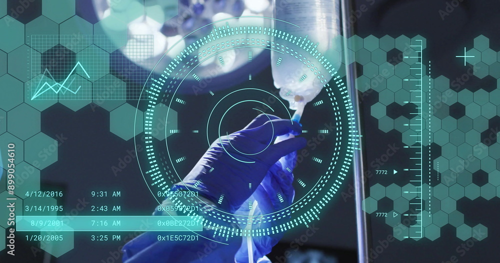 Poster image of scope scanning and data processing over operating theatre