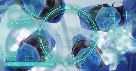 Image of scope scanning and data processing over diverse surgeons in operating theatre