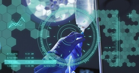 Image of scope scanning and data processing over operating theatre