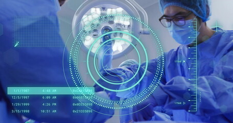Image of scope scanning and data processing over diverse surgeons in operating theatre