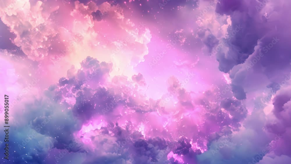 Poster A dreamy design with a grainy texture featuring an explosion of soft pinks purples and blues that resemble a cosmic space nebula.