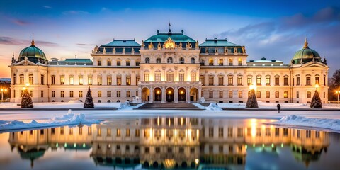 Vienna Austria  Belvedere winter night Creative AI