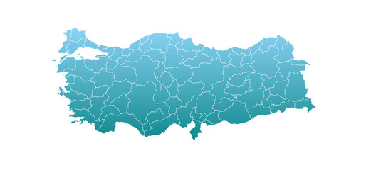 Obraz premium Turkey administrative map. states map of Türkiye with color, blank Map, empty map of Turkey