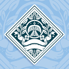 Antique ornate label design, vintage illustration