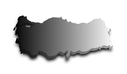 3d Map of Turkey with color.  Türkiye country map