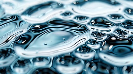Macro view of oil films on water, aqua, intricate details