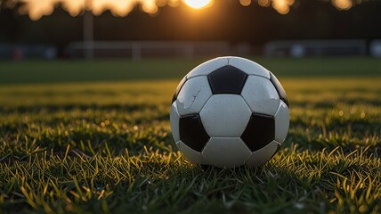 Fototapeta premium soccer ball on grass
