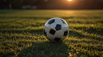 Fototapeta premium soccer ball on grass