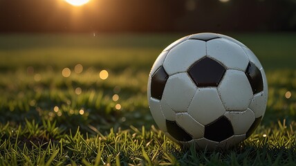 Fototapeta premium soccer ball on grass