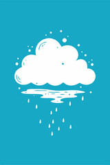 Cloud Splattered water at blue background for your design, cover book, child book, cute design book cover