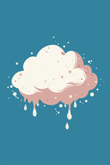 Cloud Splattered water at blue background for your design, cover book, child book, cute design book cover