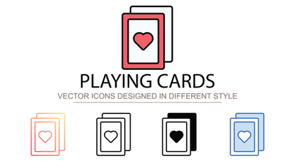 Playing Cards icon design with white background stock illustration