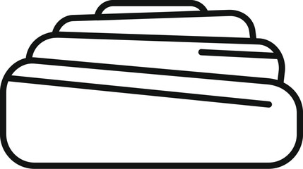 Minimalist line icon of a cinnamon roll being iced with glaze, perfect for websites and apps