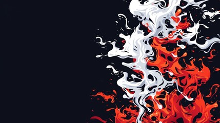 Combustion effect, burning substance, flat design illustration