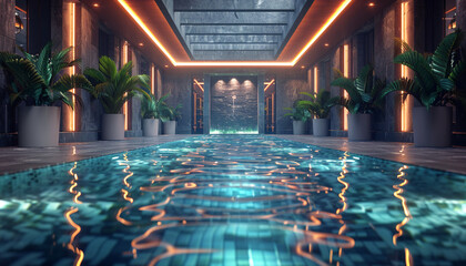 Contemporary luxury hotel spa with modern touches