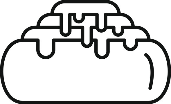 recommend clip art: Cinnamon roll with dripping icing, a sweet treat for breakfast or dessert