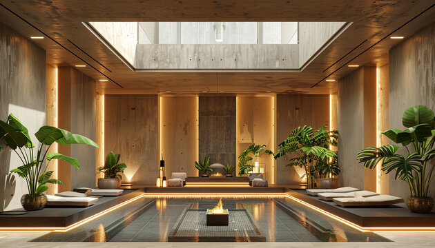 Contemporary luxury hotel spa with modern touches