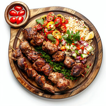 Plate of tasty Fara with on white background.