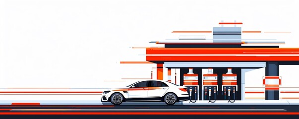 Fuel additives, enhancing gasoline, flat design illustration