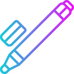 Whiteboard Marker Gradient Icon Design Vector