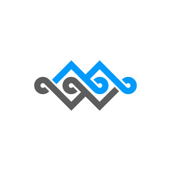 the logo consists of the letter M and W. Abstract, outline and elegant.