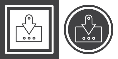 Vector. Download symbol. Black and white icon symbol design in flat.