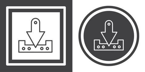 Vector. Download symbol. Black and white icon symbol design in flat.