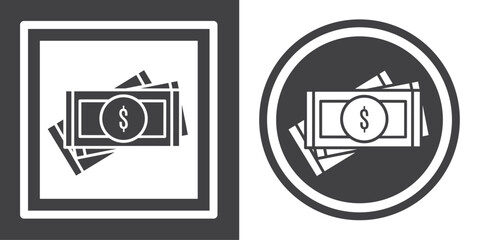 Vector. Money symbol. Black and white icon symbol design in flat.