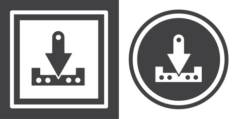Vector. Download symbol. Black and white icon symbol design in flat.