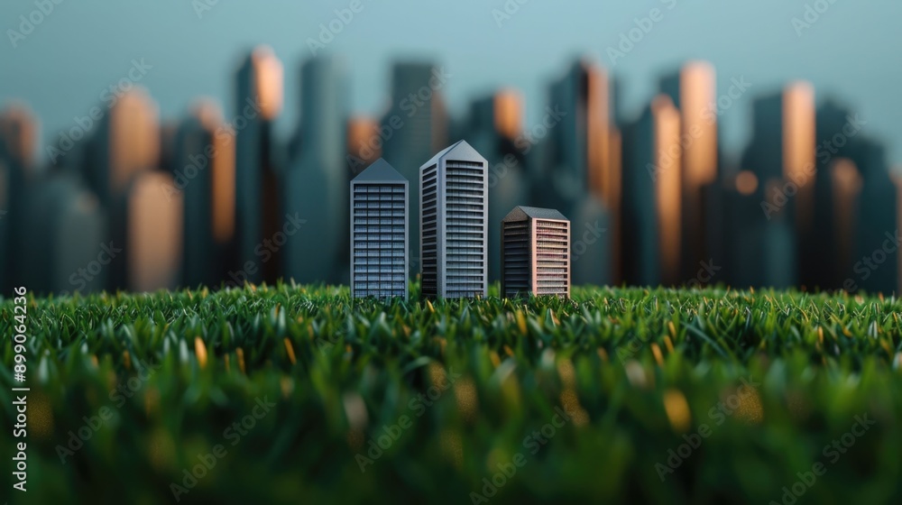 Poster sustainable energy modeling for the future of urban planning with a deep depth of field showcasing t