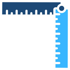 Ruler Solid Color Icon Design Vector