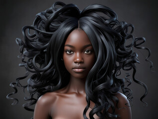 Fototapeta premium portrait of a woman with long hair