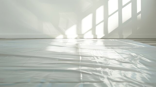 Use a plastic sheet to cover and protect the floor--style raw