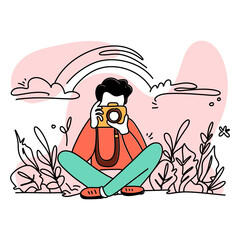 Celebrate World Photographer Day with stunning flat illustrations showcasing the beauty of photography. Join us in honoring the art and skill of talented photographers around the globe