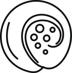 Simple line icon of a round bun, perfect for representing bakery goods