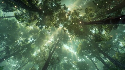 Obraz premium Forest Harmony: Illuminating the Vital Role of Trees in Biodiversity