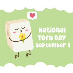 National tofu day vector design for national tofu day celebration. Suitable for flat design, flyer design, flat illustration, banner, template, poster, etc