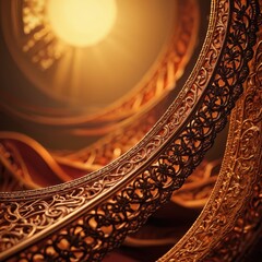 Golden Ornate Design with Warm Lighting.