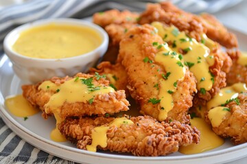 Crispy Chicken Tenders with Honey Mustard Sauce