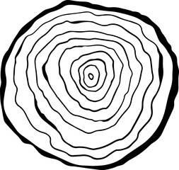 Wooden organic slice. Circular wood rings. Saw cut timber. Line ripple circle wood texture.