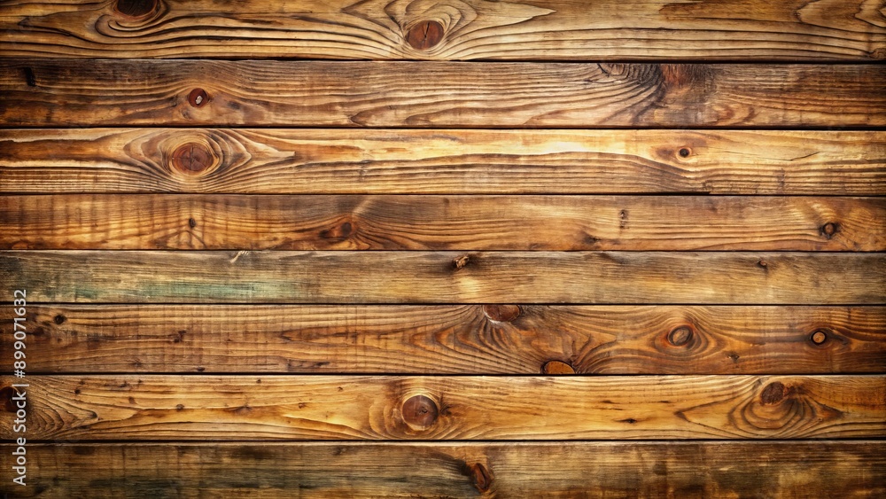 Wall mural weathered horizontal wooden planks stacked in layers create a distressed brown wood texture backgrou