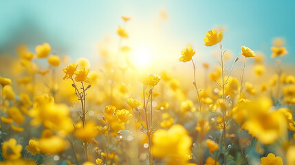 Fototapeta premium 美しい菜の花畑